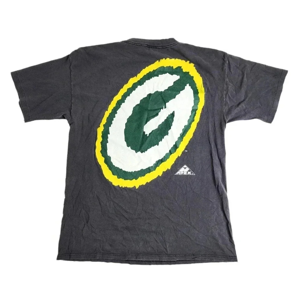 Apex One Green Bay Packers Graphic Men's Shirt Size Large Football‎ Double Sided